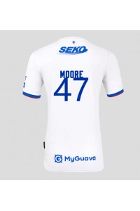 Rangers Mikey Moore #47 Jalkapallovaatteet Vieraspaita 2025-26 Lyhythihainen